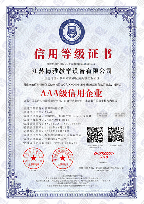 信用(yòng)等級證書(shū)